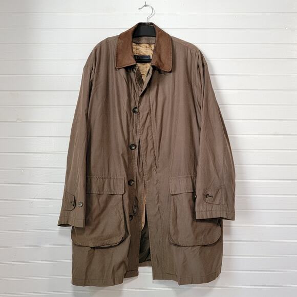 Polo University Ralph Lauren Wool Blend Leather Collar Trench Chore Coat Large - Picture 3 of 10
